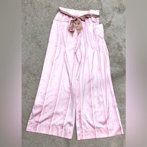 Victoria’s Secret Lounge Pants Wide Leg Striped High Waisted Pink